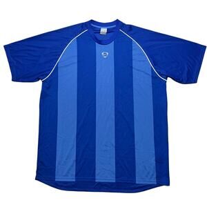 Vintage Nike Team Soccer Jersey Men XXL Blue Striped Made in USA Sport - summer